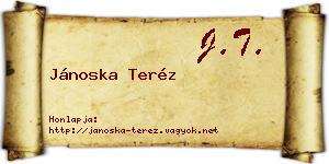 Jánoska Teréz névjegykártya